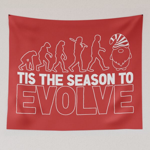 Item preview, Tis the Season to Evolve - Funny Human Evolution into Christmas Gnome (White Design) designed and sold by Spiprinto.