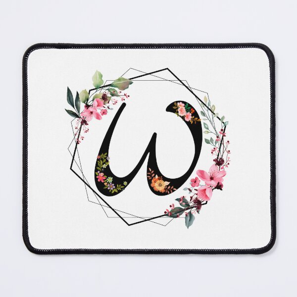 Item preview, W monogram, flowers, watercolor designed and sold by OmikronStore.