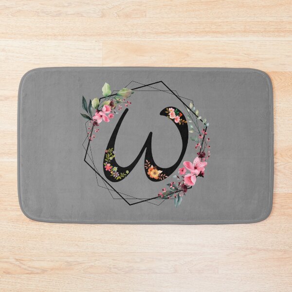 Item preview, W monogram, flowers, watercolor designed and sold by OmikronStore.