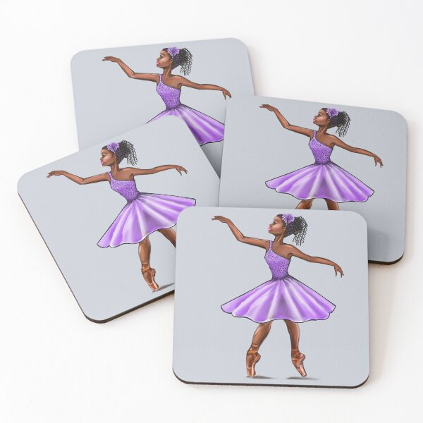 Item preview, African American Ballerina in Lavender Tutu | Melanin Ballet Dancer Art designed and sold by Artonmytee.