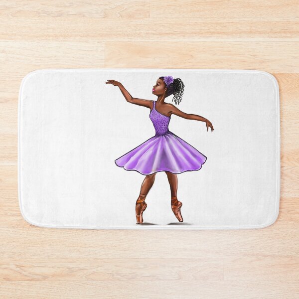 Item preview, African American Ballerina in Lavender Tutu | Melanin Ballet Dancer Art designed and sold by Artonmytee.