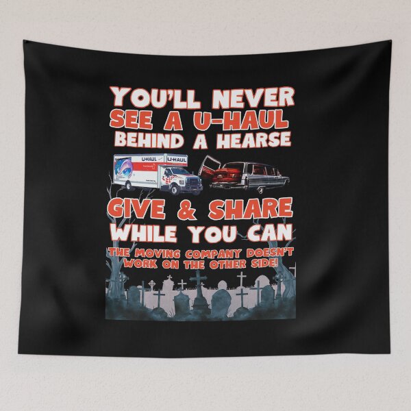 Item preview, U-Haul behind a hearse Give and Share designed and sold by Hiremeamerica.