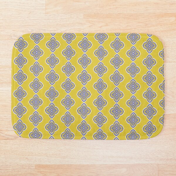 Aperçu de l'œuvre Blue pattern stripes seamless geometric on yellow background créée et vendue par Aesthetic shapes design.