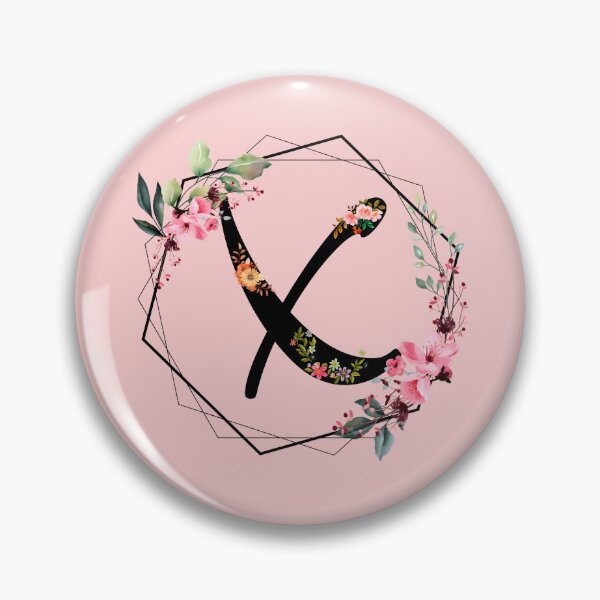 Item preview, X monogram flowers, watercolor designed and sold by OmikronStore.