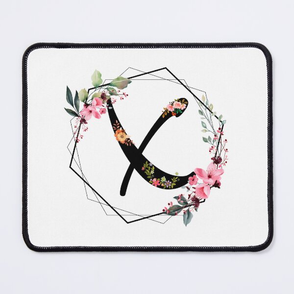 Item preview, X monogram flowers, watercolor designed and sold by OmikronStore.