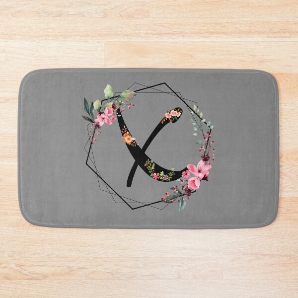 Item preview, X monogram flowers, watercolor designed and sold by OmikronStore.