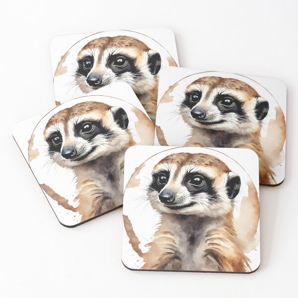Item preview, Meerkat Watercolor Circle Style Art designed and sold by LDJBlank.