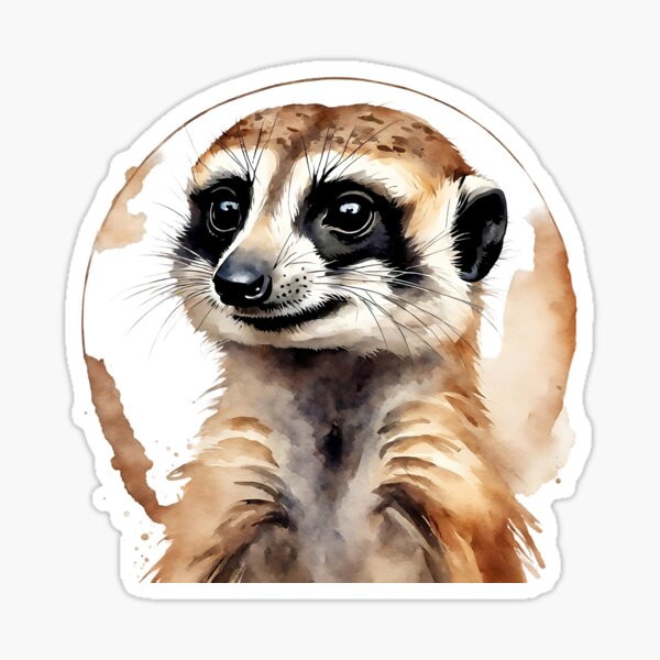 Item preview, Meerkat Watercolor Circle Style Art designed and sold by LDJBlank.