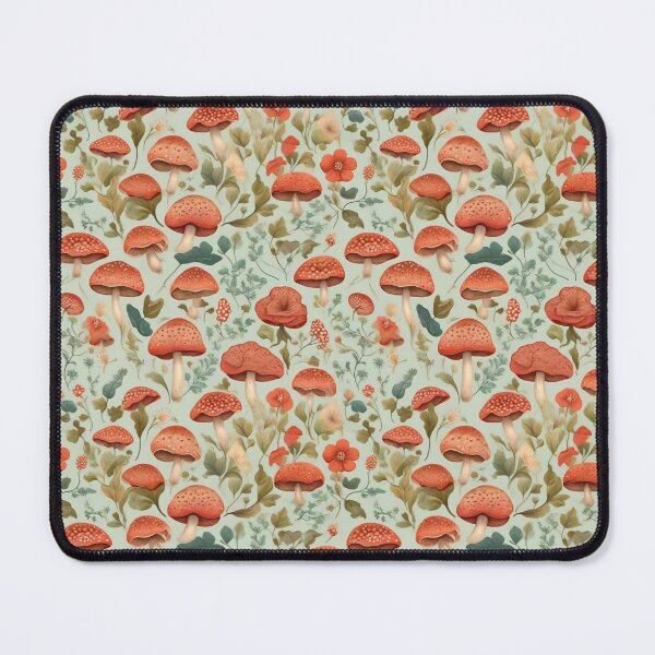 Item preview, Mushrooms and Flowers Pattern designed and sold by Patternliss.