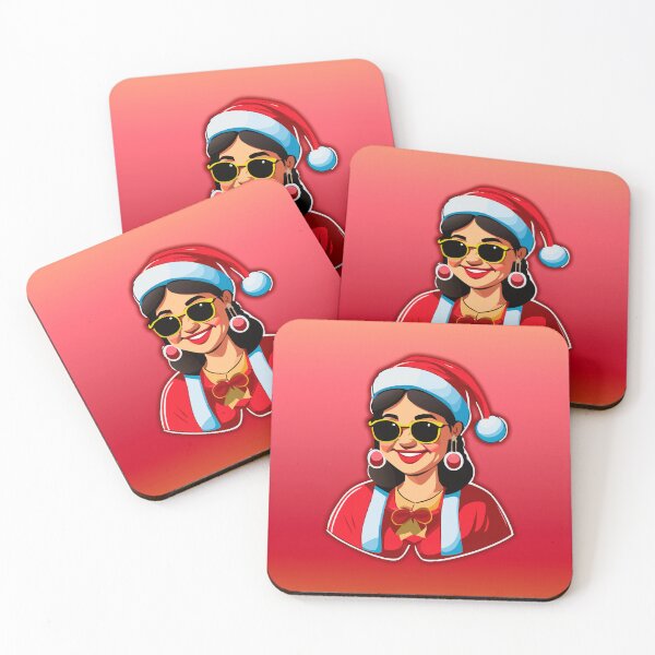 Item preview, Mrs. Claus wearing glasses colored background designed and sold by Oncosmosstore.