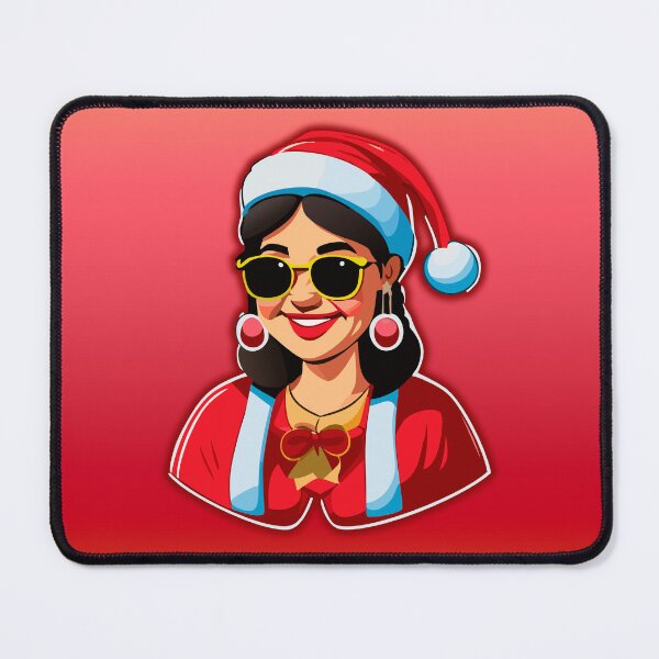 Item preview, Mrs. Claus wearing glasses colored background designed and sold by Oncosmosstore.