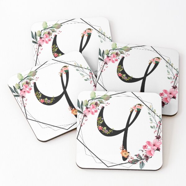 Item preview, Y monogram, flowers, watercolor designed and sold by OmikronStore.