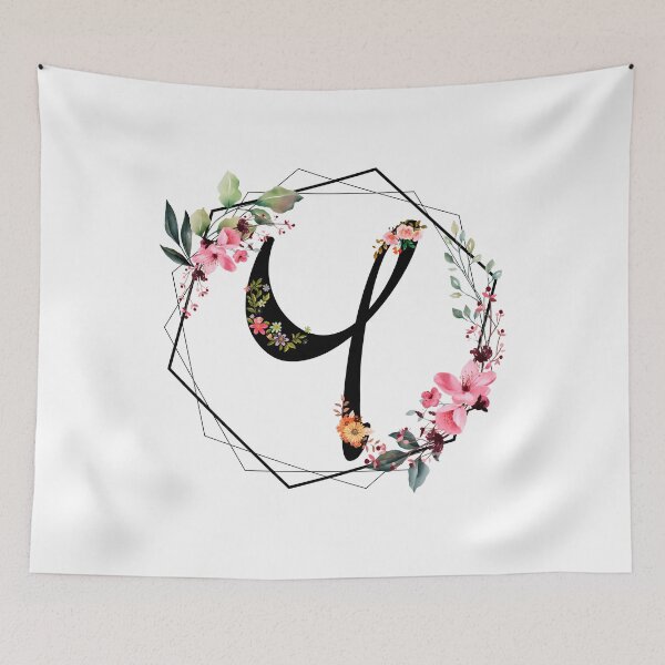Item preview, Y monogram, flowers, watercolor designed and sold by OmikronStore.