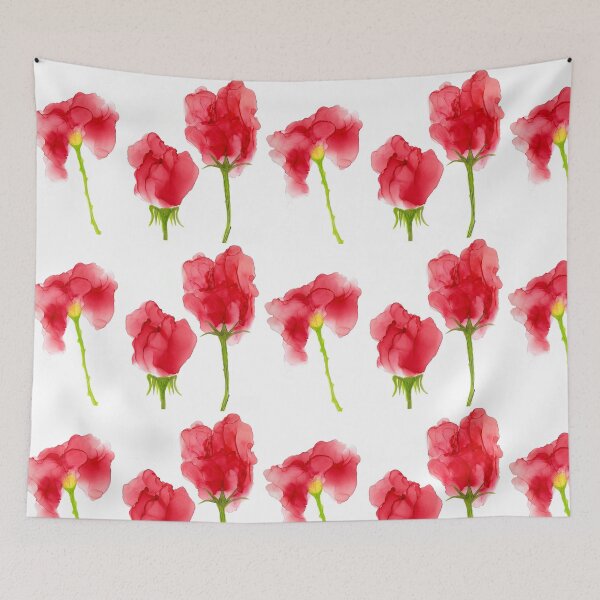 Item preview, Red flowers designed and sold by Baiadesigns.