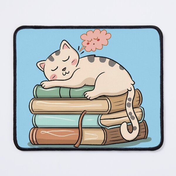 Item preview, Cat sleeping on a pile of books designed and sold by Jeylushop.