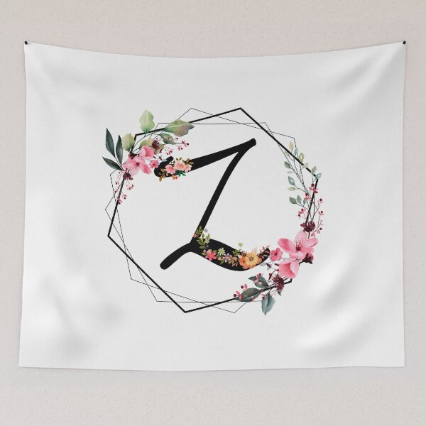 Item preview, Z monogram flowers, watercolor designed and sold by OmikronStore.