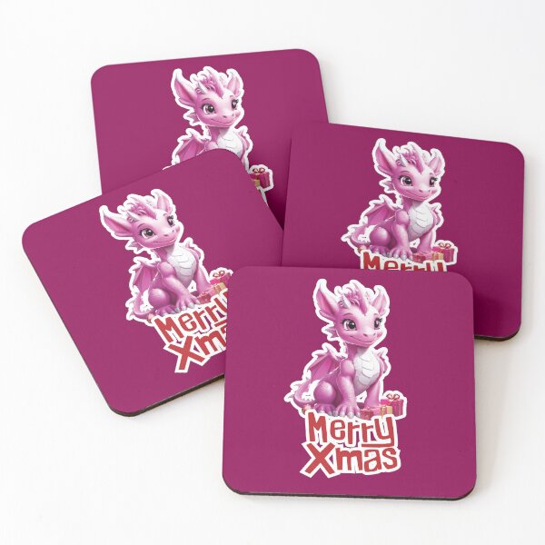 Item preview, Merry Xmas 3D Pink Christmas Dragon designed and sold by obscurax art.