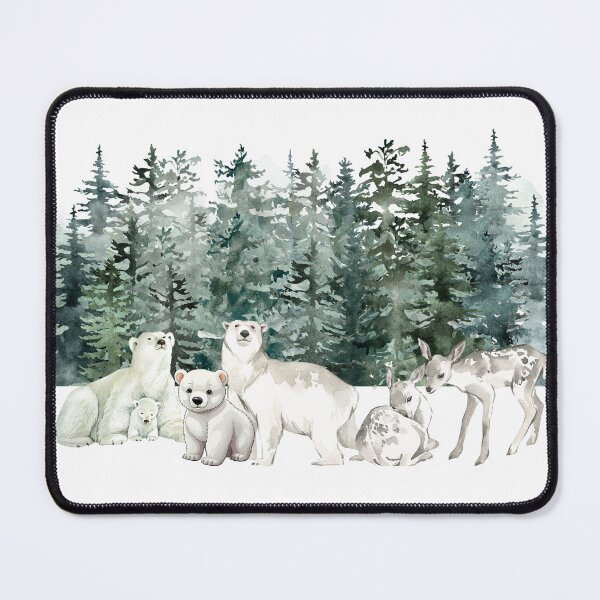 Item preview, Great wave of Fine Tree with Polar Bear Family and Reindeers designed and sold by Max & Jacob Publishing.