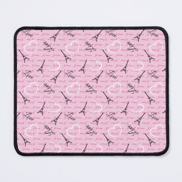 Item preview, Cute Pink and Black Je T aime Paris Pattern designed and sold by ClaudiaFlores.