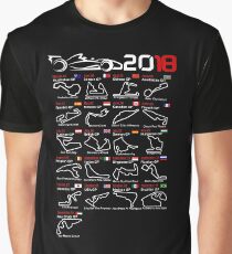 Calendar F1 2018 named circuits Graphic T-Shirt