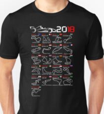 Calendar F1 2018 named circuits Unisex T-Shirt