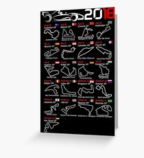 Calendar F1 2018 named circuits Greeting Card