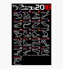 Calendar F1 2018 named circuits Photographic Print