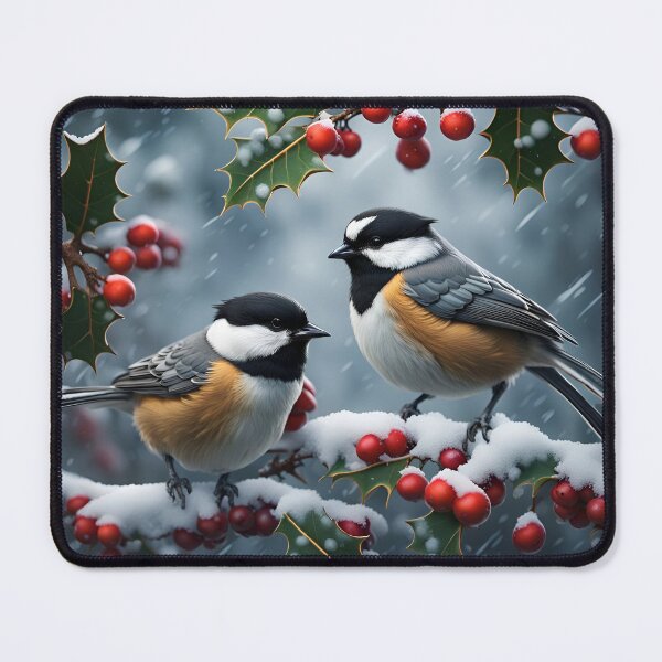 Item preview, Chickadees in Holly designed and sold by gregchapin.