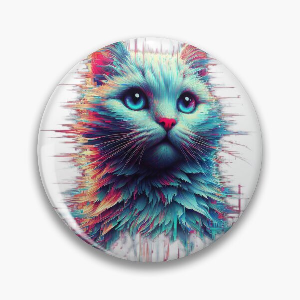 Item preview, "Glitchy Feline Fusion: Futuristic Cat on Dark Generative Canvas" designed and sold by Huycao211.
