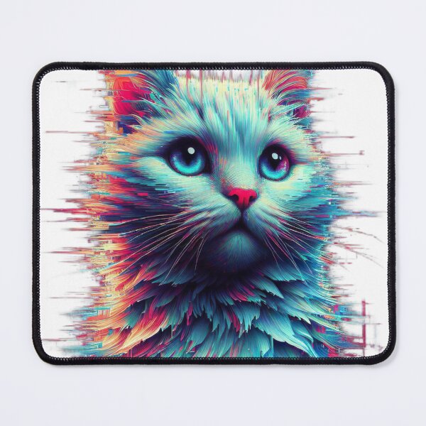 Item preview, "Glitchy Feline Fusion: Futuristic Cat on Dark Generative Canvas" designed and sold by Huycao211.