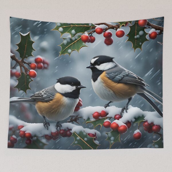 Item preview, Chickadees in Holly designed and sold by gregchapin.