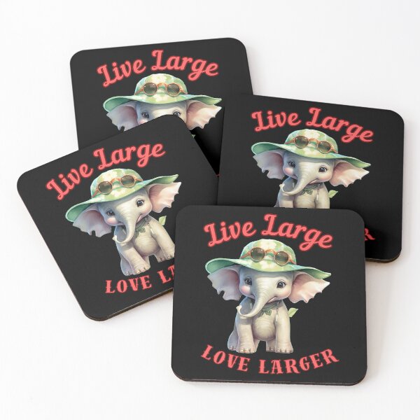 Item preview, Live Large, Love Larger. colorful elephant designed and sold by ElephantVibes.