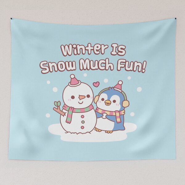 Item preview, Cute Penguin Building A Snowman Winter Is Snow Much Fun designed and sold by rustydoodle.