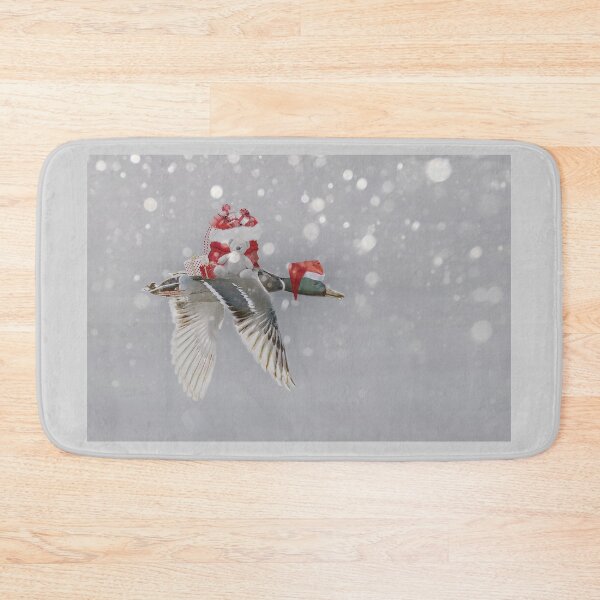 Item preview, Mallard Flying Through Snowfall to Bring Christmas Home to Family designed and sold by CarolM.