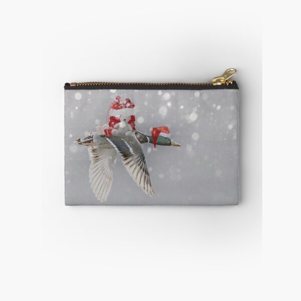 Item preview, Mallard Flying Through Snowfall to Bring Christmas Home to Family designed and sold by CarolM.