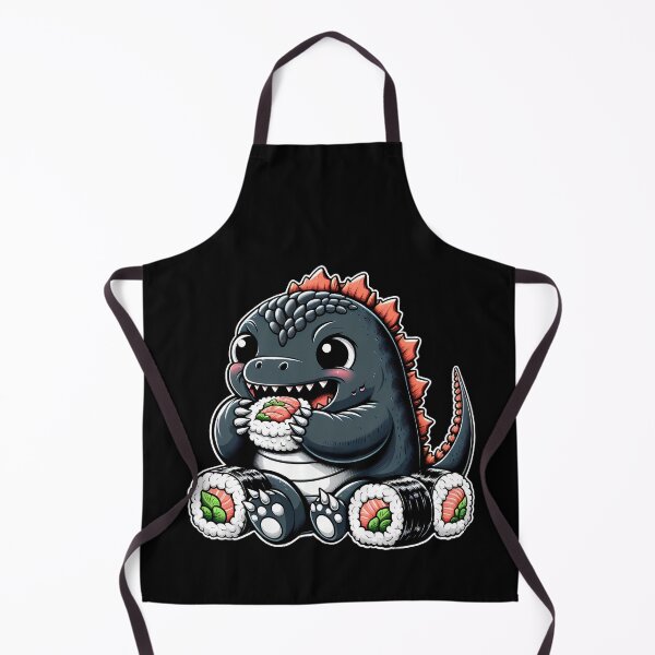 Aperçu de l'œuvre Godzilla mignon mangeant des sushis créée et vendue par melvtec.