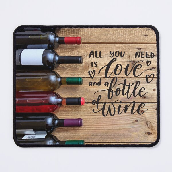 Item preview, All You Need is Love and a Bottle of Wine designed and sold by TidyKitchenInc.