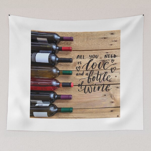 Item preview, All You Need is Love and a Bottle of Wine designed and sold by TidyKitchenInc.