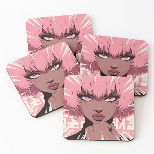 Item preview, Pink Haired Manga Girl Poster with Defiant Look designed and sold by IAPICTURE.