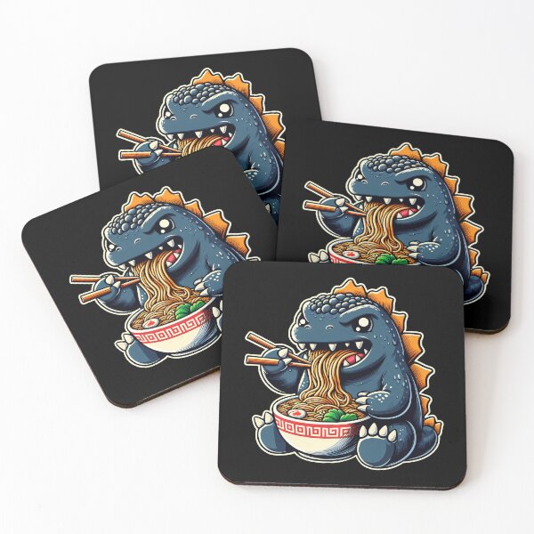Item preview, Cute Godzilla eating Ramen designed and sold by melvtec.