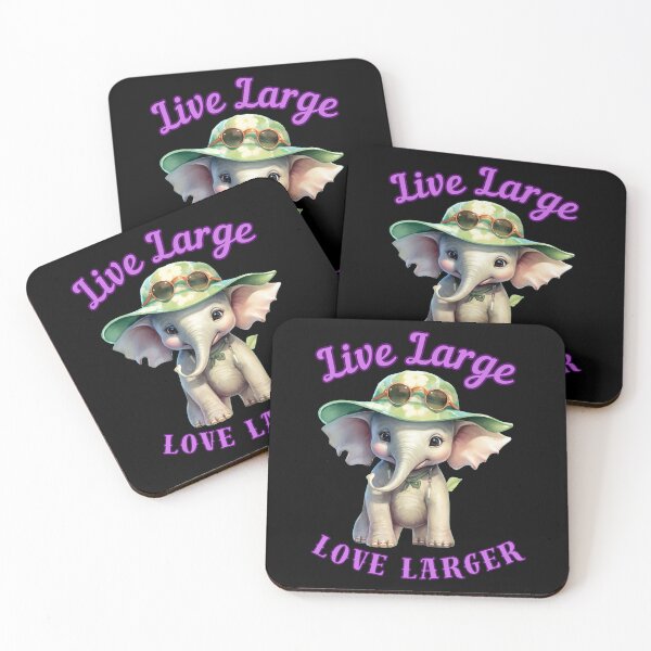 Item preview, Live Large, Love Larger. elephant quote designed and sold by ElephantVibes.