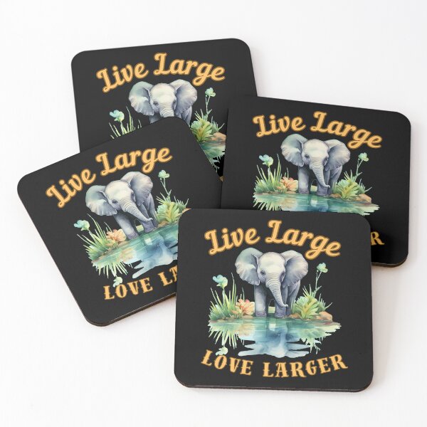 Item preview, Live Large, Love Larger. watercolor elephant designed and sold by ElephantVibes.
