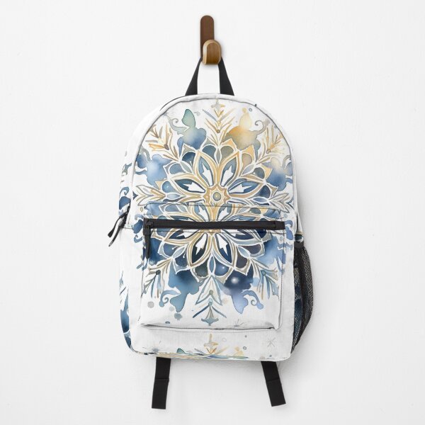 Item preview, Blue and gold watercolor snowflake print designed and sold by dcrc.