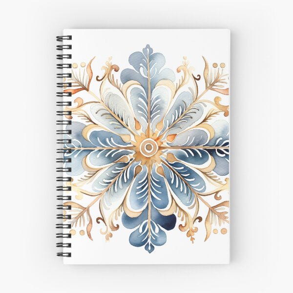 Item preview, blue and gold watercolor snowflake print designed and sold by dcrc.