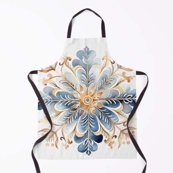 Item preview, blue and gold watercolor snowflake print designed and sold by dcrc.