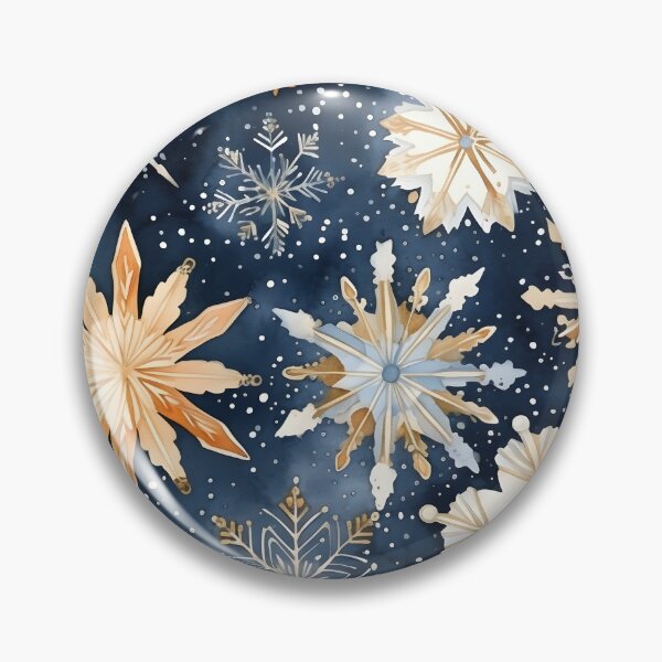 Item preview, blue and gold watercolor snowflake print designed and sold by dcrc.