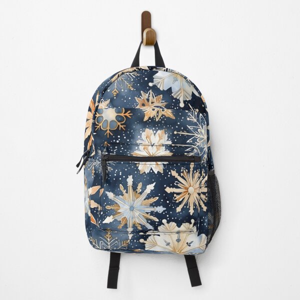 Item preview, blue and gold watercolor snowflake print designed and sold by dcrc.