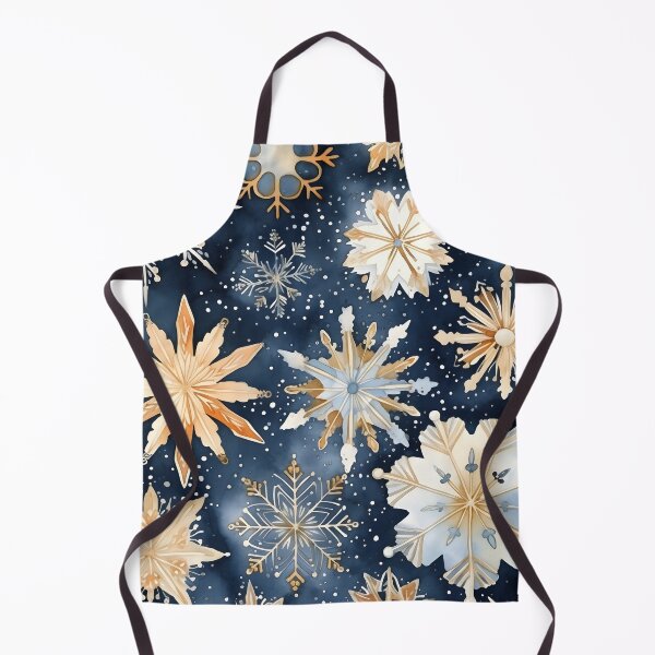 Item preview, blue and gold watercolor snowflake print designed and sold by dcrc.