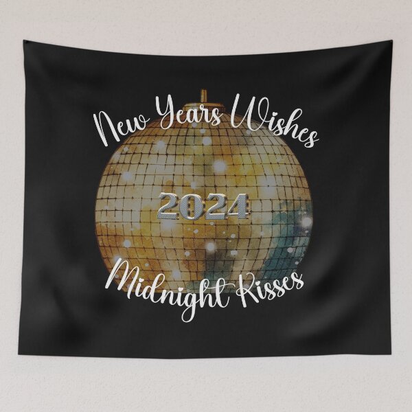 Item preview, Dazzling Countdown: New Year's Wishes & Midnight Kisses with Gold Disco Ball 2024 designed and sold by s-n-s-designs.