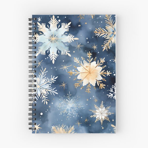 Item preview, blue and gold watercolor snowflake print designed and sold by dcrc.